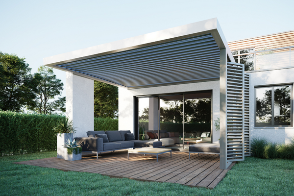 Pergola bioclimatique blanche